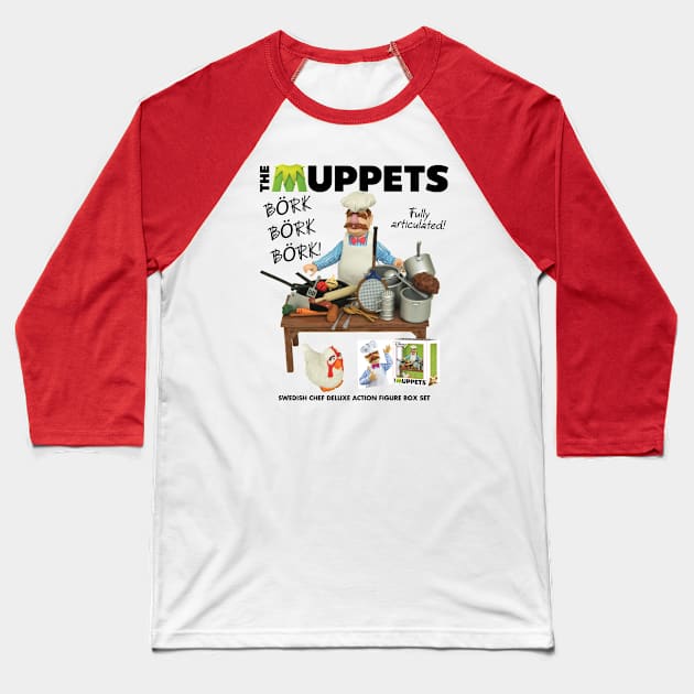 Swedish Chef Action figure Black Baseball T-Shirt by delpionedan